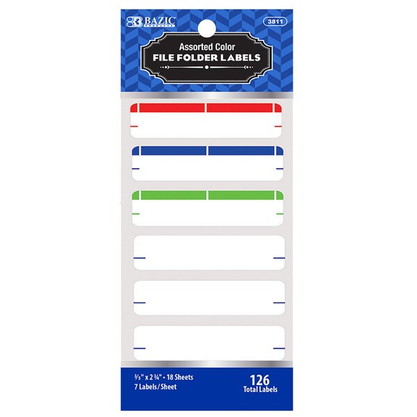 Assorted Color File Folder Label